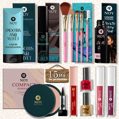 NOY Makeup Kit Full Kit For Girls Portable Full Kit For On-The-Go Womens Gift(Pack of 15)