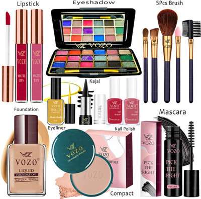 VOZO Makeup Kit Sets One-stop Beauty Package for Beginners and Professionals ST-496(Pack of 15)