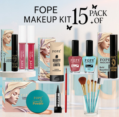 FOPE Makeup Kit For Beginners Affordable Student Friendly Lightweight Everyday Makeup(Pack of 15)