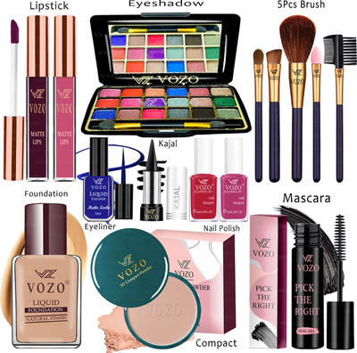 VOZO Makeup Kit Sets One-stop Beauty Package for Beginners and Professionals KT-302(Pack of 15)