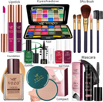 VOZO Makeup Kit Sets One-stop Beauty Package for Beginners and Professionals 252(Pack of 15)