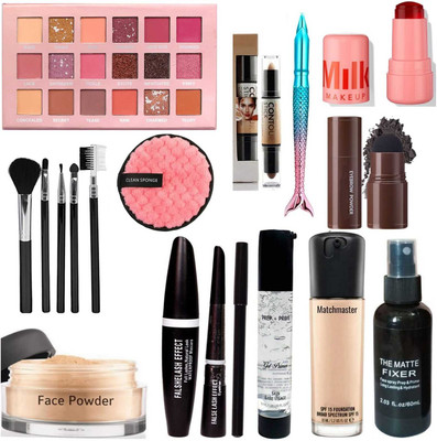 LOVE HUDA HD Best Bridal High Coverage Waterproof Makeup Kit Full Set Box For Women Girls(Pack of 12)