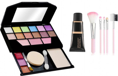 kHUDAt Day to Diva: One-Palette Transformation for Effortless Glam +5 Brush+Foundation(Pack of 7)
