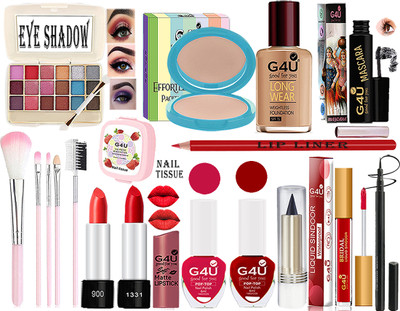 G4U All in One Daily Use Makeup Kit For Woman & Girls (Pack of 18 Pcs)A09052085(Pack of 18)