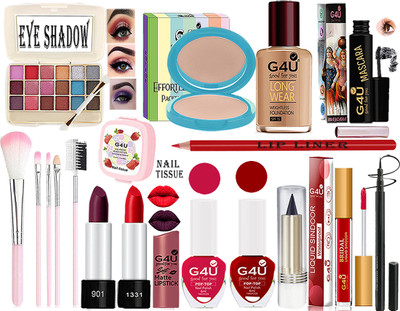 G4U All in One Daily Use Makeup Kit For Woman & Girls (Pack of 18 Pcs)A09052090(Pack of 18)
