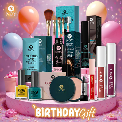 NOY Party-Ready Makeup Combo for Women Complete Face Set Best Birthday Gift for Her(Pack of 15)