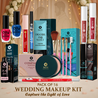 NOY Makeup Kit Combo Radiant Bridal Look Makeup Set Ideal for Marriage Day Glamour(Pack of 16)