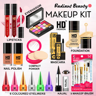 HD Fashion 21 Pcs. Versatile Makeup Kit Full Set Waterproof Makeup Kit Combo for Women I100(Pack of 21)