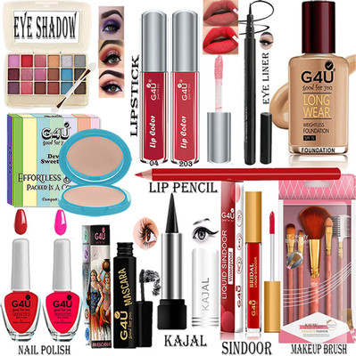 G4U Complete Makeup Kit for Women 11092024A39(Pack of 17)