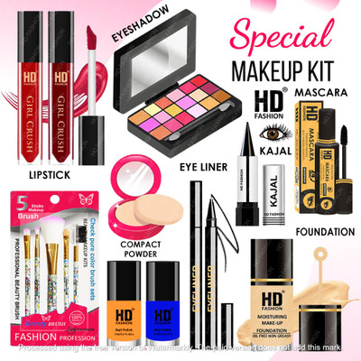HD Fashion Radiant & Flawless Beauty Makeup Kit Sets for Professionals & Beginners HD-41(Pack of 15)