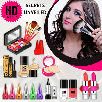 HD Fashion 21 Pcs. Glam Kit Secrets Unveiled Waterproof Makeup Kit Full Set for Women A1301(Pack of 21)