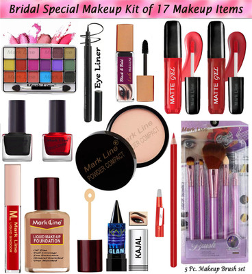 Mark Line Bonding Makeup Kit of 17 Makeup Items AL11(Pack of 17)
