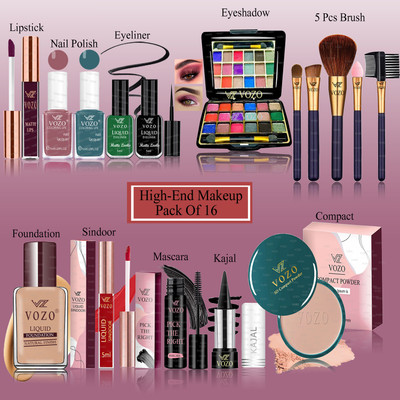 VOZO Makeup Kit Combo for Women Dream Collection with Rare Pigments Daily Wear KT-08(Pack of 16)