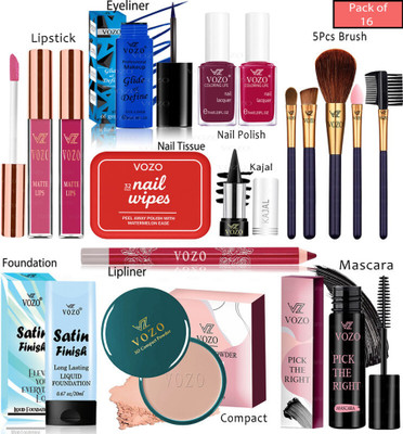 VOZO Bridal Makeup Kit Combo Collection 16 Must-Have Beauty Essentials 538(Pack of 16)