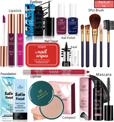 VOZO Bridal Makeup Kit Combo Collection 16 Must-Have Beauty Essentials 337(Pack of 16)
