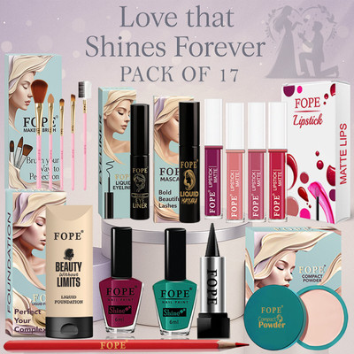 FOPE Makeup Kit Waterproof for Beginners smudge proof daily use essential box(Pack of 17)