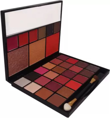 Hilary Rhoda 24 Eyeshadow+1Blush+1Highlight+1Compact+3Lipstick+3Eyebrow Makeup Kit(Shade 02)