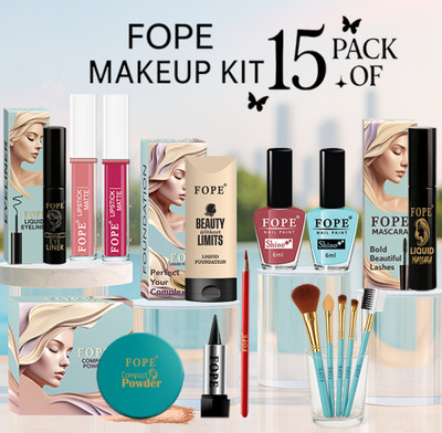 FOPE Makeup Kit Waterproof For Women Smudge Proof Long Wear Festival Ready Makeup Kit(Pack of 15)