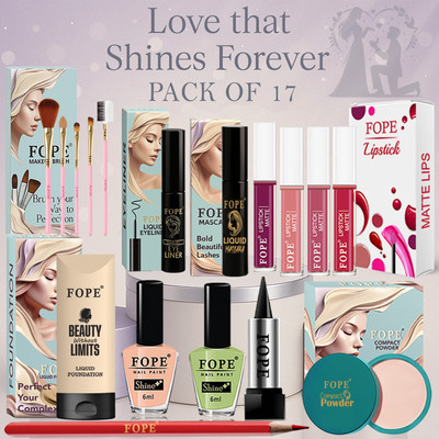 FOPE Makeup Combo for Beginners waterproof daily use travel friendly beauty box(Pack of 17)
