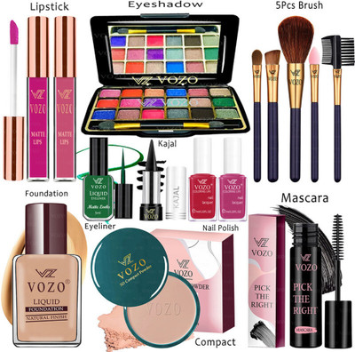 VOZO Makeup Kit Sets One-stop Beauty Package for Beginners and Professionals VT-347(Pack of 15)