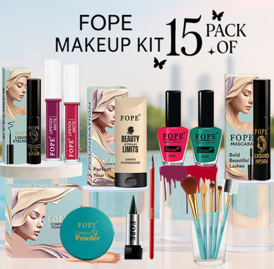 FOPE Makeup Kit For Women Girls Compact Travel Friendly Complete Makeup Kit(Pack of 15)