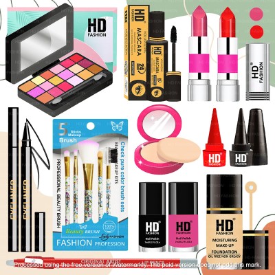 HD Fashion Makeup Kit for Girls-RadianceRush Ultimate Makeup package For any Ocassion AMK30(Pack of 17)