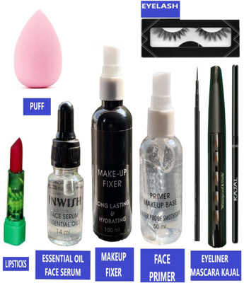 INWISH Cheap & best makeup kit combo pack 9 Pcs with Eyelashes,Eyeliner ETC(Pack of 9)