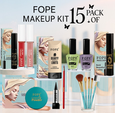 FOPE Makeup Kit Combo For Students Affordable Lightweight Everyday Essential Makeup(Pack of 15)