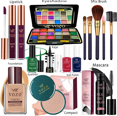 VOZO Makeup Kit Sets One-stop Beauty Package for Beginners and Professionals KT-191(Pack of 15)