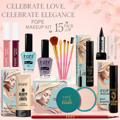 FOPE Makeup Set Long Lasting Formula Professional Bridal Beauty Set(Pack of 15)