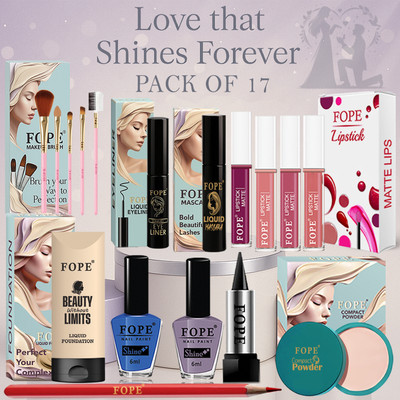 FOPE Makeup Kit Combo for Women long wear waterproof bridal essential beauty kit(Pack of 17)