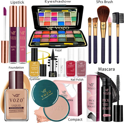 VOZO Makeup Kit Sets One-stop Beauty Package for Beginners and Professionals VT-228(Pack of 15)