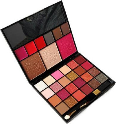 Ladymode 24-eyeshadow-1-blush-1-highlighter-1-contour-3-cream-lip-gloss-3-eyebrow-powder(Pack of 4)
