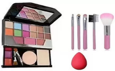 BIRONZA makeup kit 5024 multicolor with 5 brush makeup set and 1 beauty blender