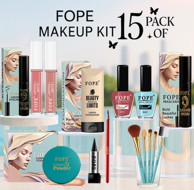 FOPE Makeup Kit Full Set For Party Wear Women Everyday Use Pack Stylish Makeup Combo(Pack of 15)