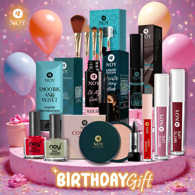 NOY Party Glam Makeup Combo for Women Matte & Glossy Finish Perfect Gift for Her(Pack of 15)
