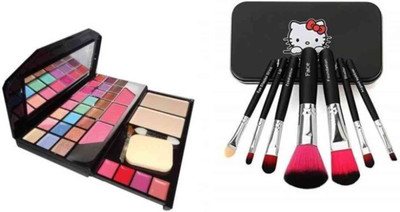 FRIPPE Professional 6155 Makeup kit & Black makeup Brush (8 Items in the set)(Pack of 2)