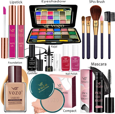 VOZO Makeup Kit Sets One-stop Beauty Package for Beginners and Professionals 196(Pack of 15)