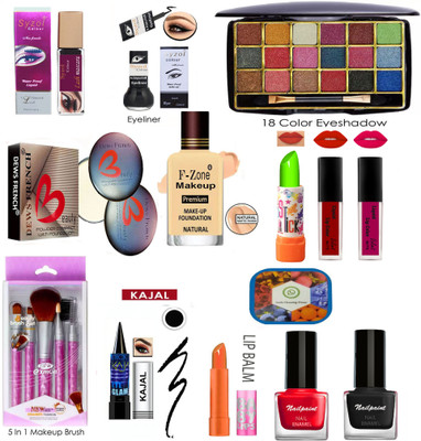 Syzol Professional Makeup Kit Of 18 Items NB19(Pack of 18)