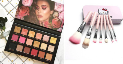 FRIPPE ROSE GOLD EDITION Palette 18 g with a set of 7 makeup brush with storage box(Pack of 2)