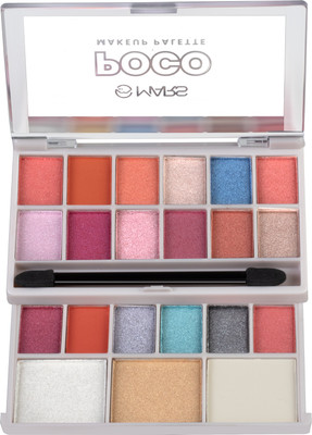 MARS Poco Makeup 18 Shade Eyeshadow With Highlighter Blusher and Compact