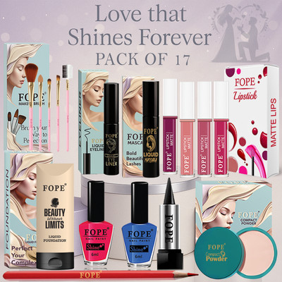 FOPE Makeup Kit Combo for Beginners waterproof long stay affordable essential(Pack of 17)