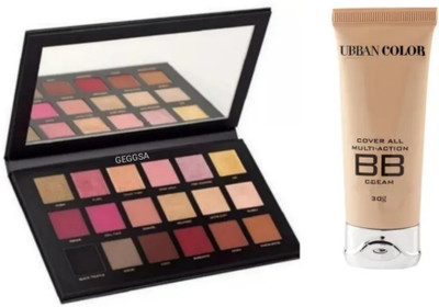 Geggsa Eyeshadow Palette Rose Gold with BB Cream Multi Action SPF 20 (30g)(Pack of 2)