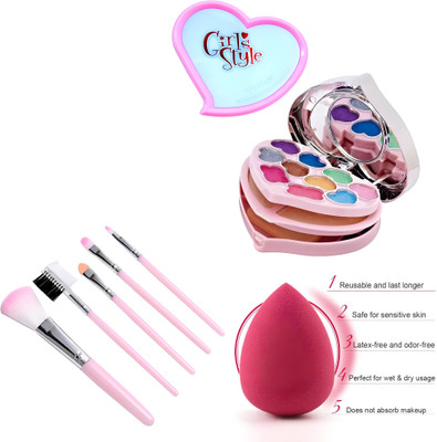 Zqugi THE Premiers Makeup Combo of Mini Tya Makeup Kit , 5Pec Makeup Applicator & 1Pec Sponge Puff(Pack of 3)