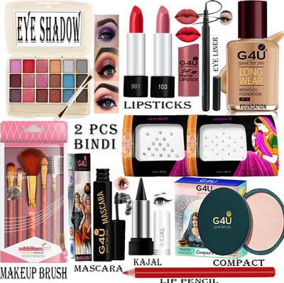 G4U 16Pcs Makeup Kit Classics Cute & Bold Makeup Set For Girls 02M2023A33(Pack of 16)