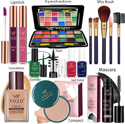 VOZO Makeup Kit Sets One-stop Beauty Package for Beginners and Professionals 372(Pack of 15)