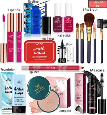 VOZO Bridal Makeup Kit Combo Collection 16 Must-Have Beauty Essentials 490(Pack of 16)