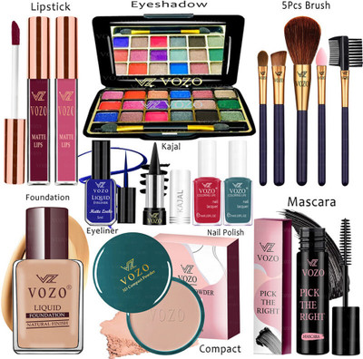 VOZO Makeup Kit Sets One-stop Beauty Package for Beginners and Professionals ST-242(15 Items in the set)