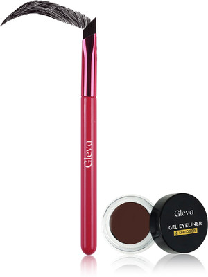 Gleva Gel Eyeliner with Eyebrow Brush, High-Intensity Pigments Smudge-Proof(Pack of 2)