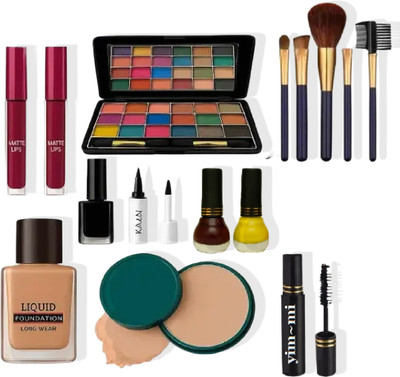 yim~mi Makeup Essentials for Every Look – Lipsticks, Foundation, Nail Polish & More(Pack of 10)